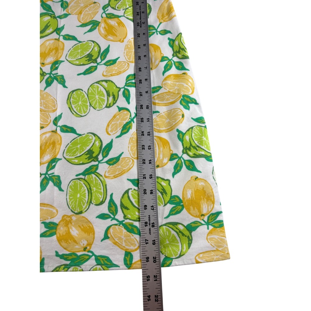 Talbots Citrus Lemon Lime Print Mini Skirt White Green Yellow Size 12 Cotton Mix - Picture 7 of 8